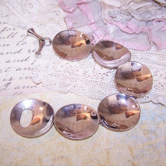 Robert Lee Morris RLM Studio Sterling Silver Concave Circle Link Bracelet - 7-1/ - Picture 6 of 10